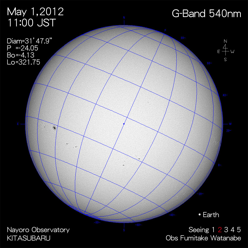 2012年5月1日540nm波長の太陽