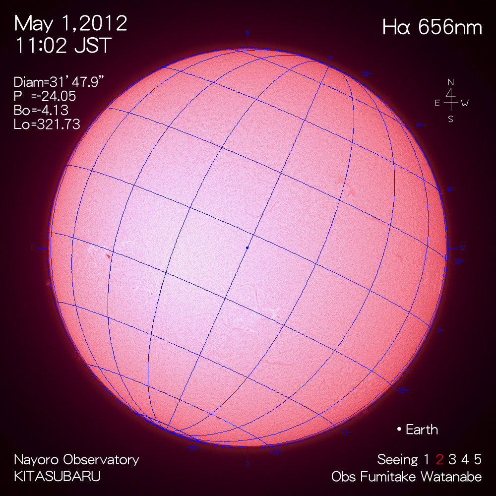 2012年5月1日Hα波長の太陽