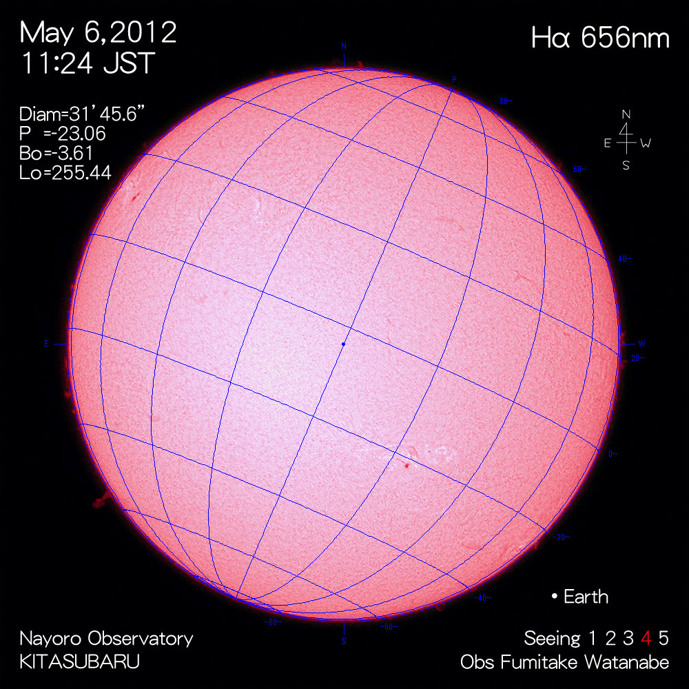 2012年5月6日Hα波長の太陽