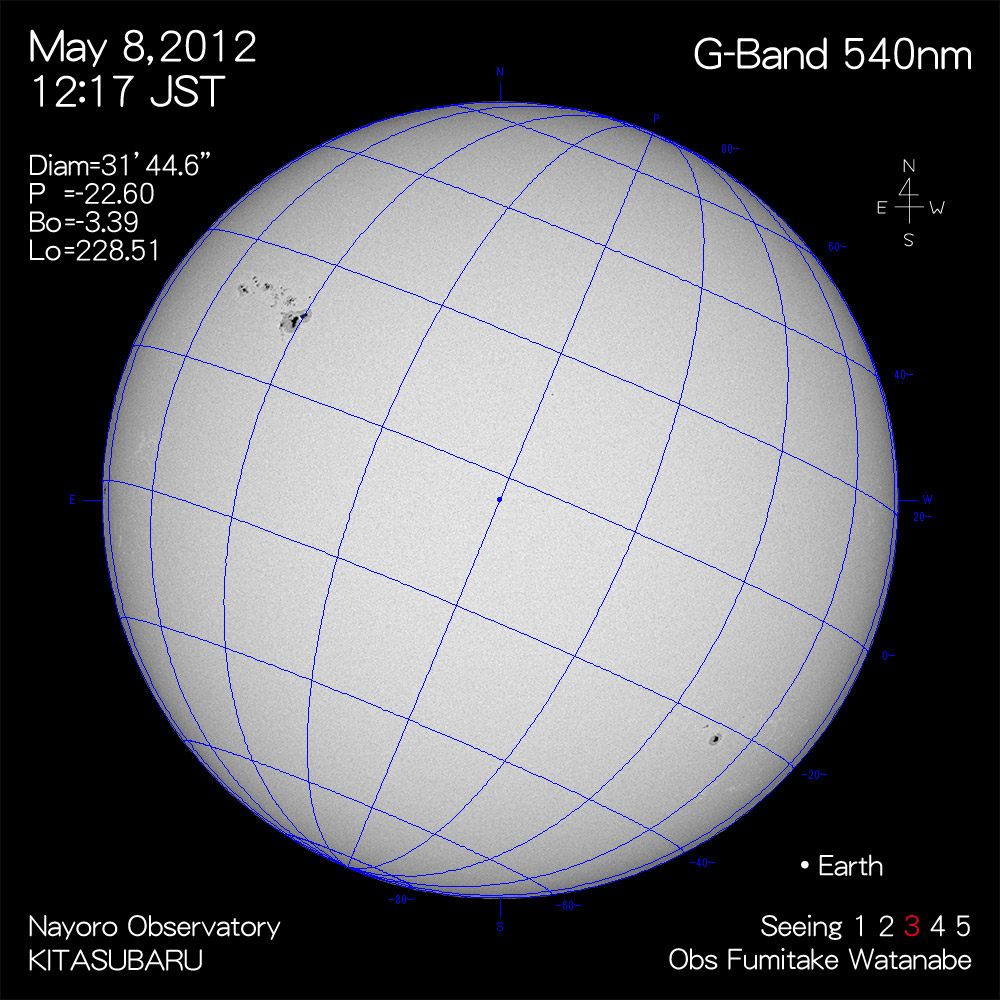 2012年5月8日540nm波長の太陽