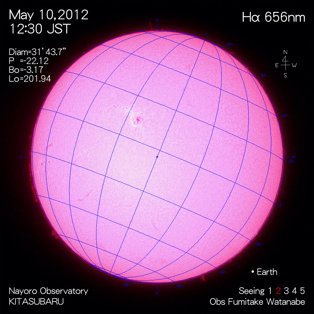 2012年5月10日Hα波長の太陽