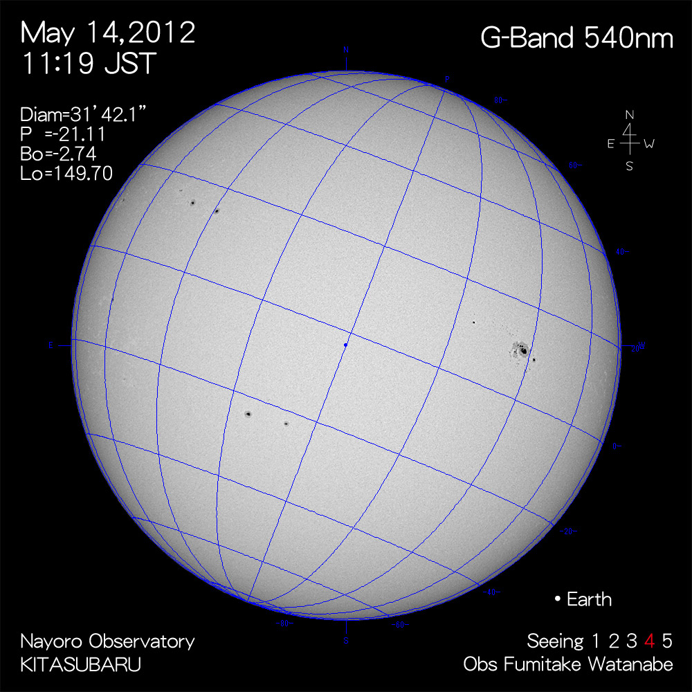 2012年5月14日540nm波長の太陽
