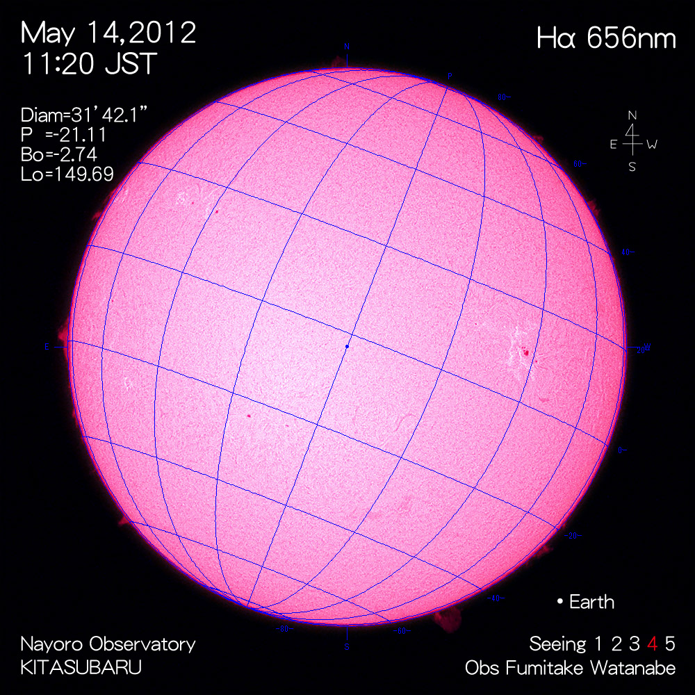 2012年5月14日Hα波長の太陽