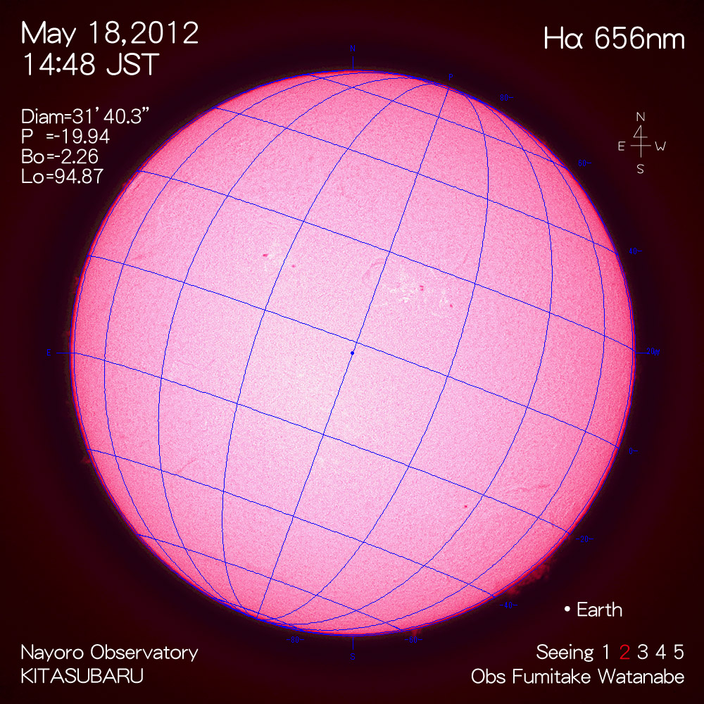 2012年5月18日Hα波長の太陽
