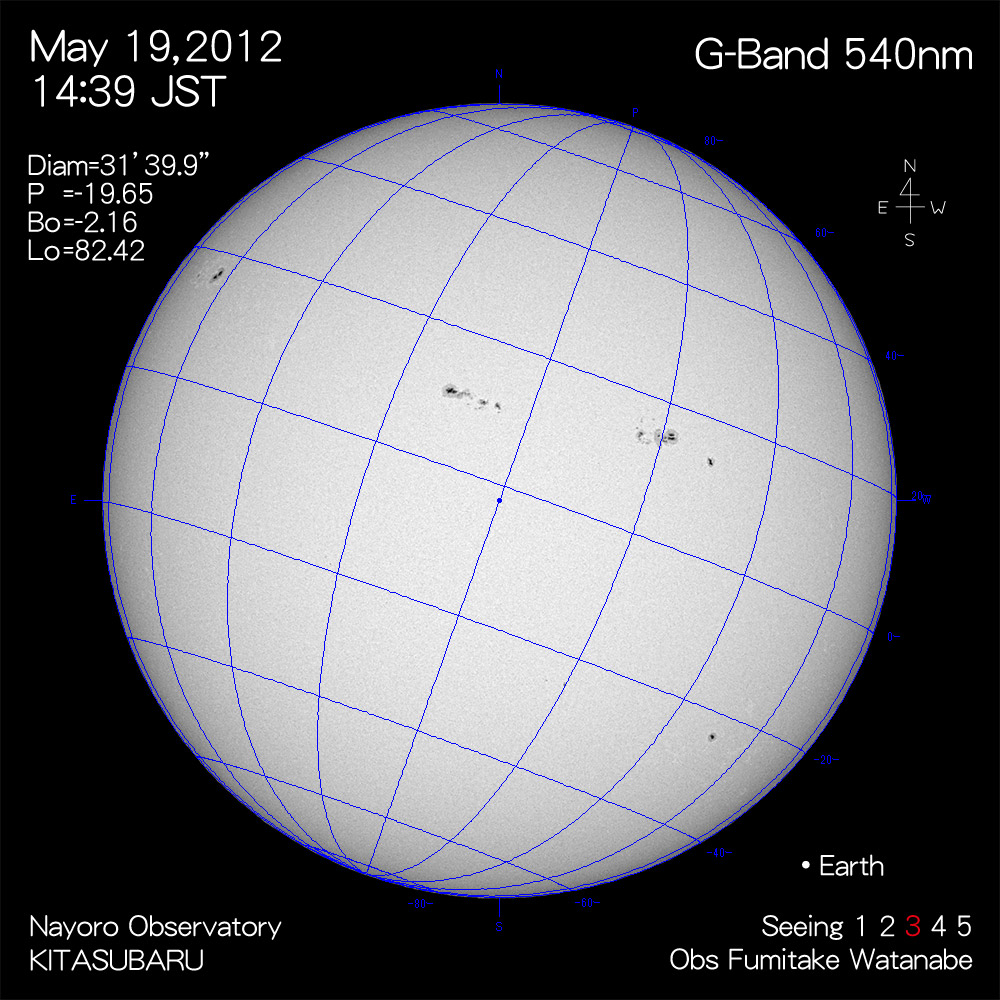 2012年5月19日540nm波長の太陽
