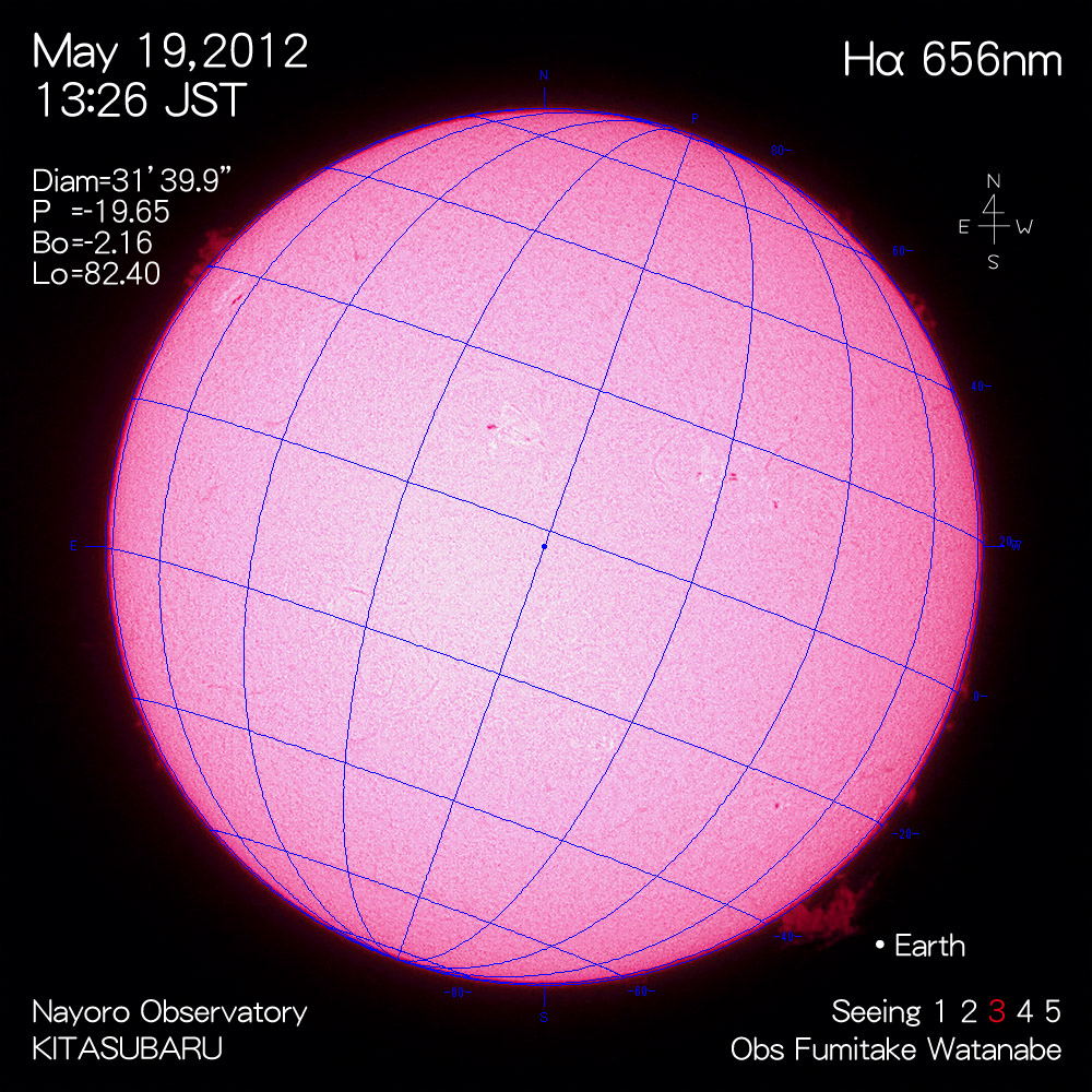 2012年5月19日Hα波長の太陽