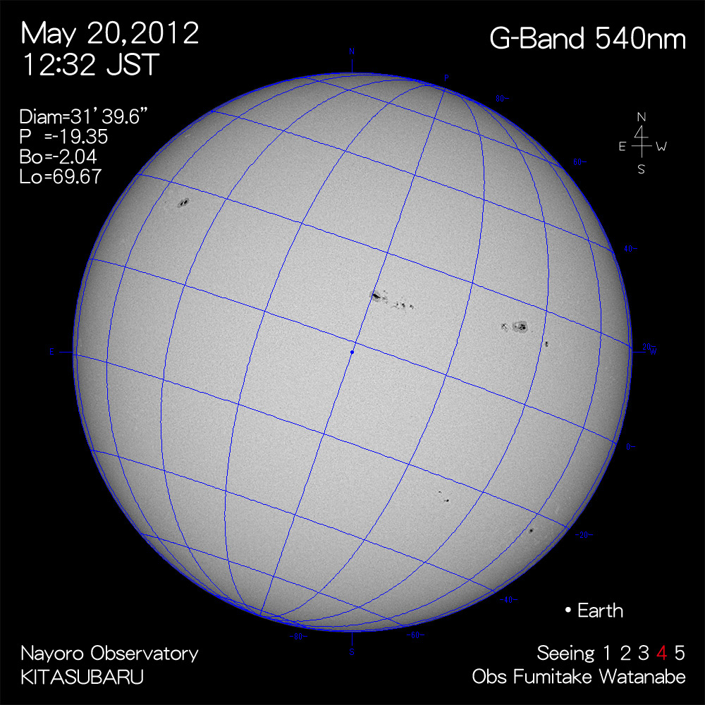 2012年5月20日540nm波長の太陽