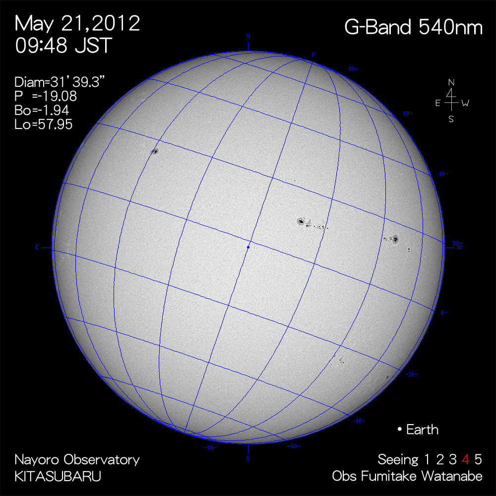2012年5月21日540nm波長の太陽