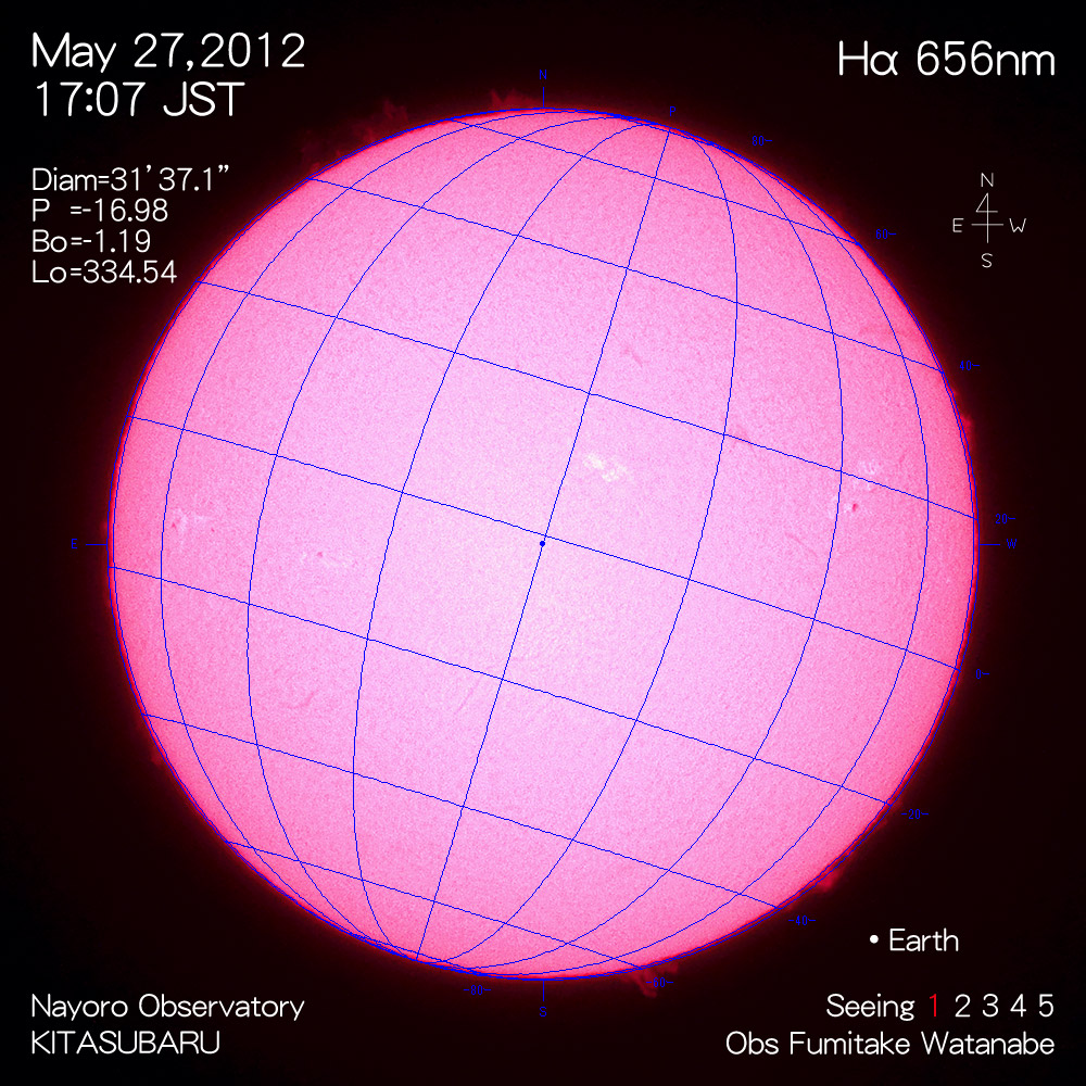 2012年5月27日Hα波長の太陽