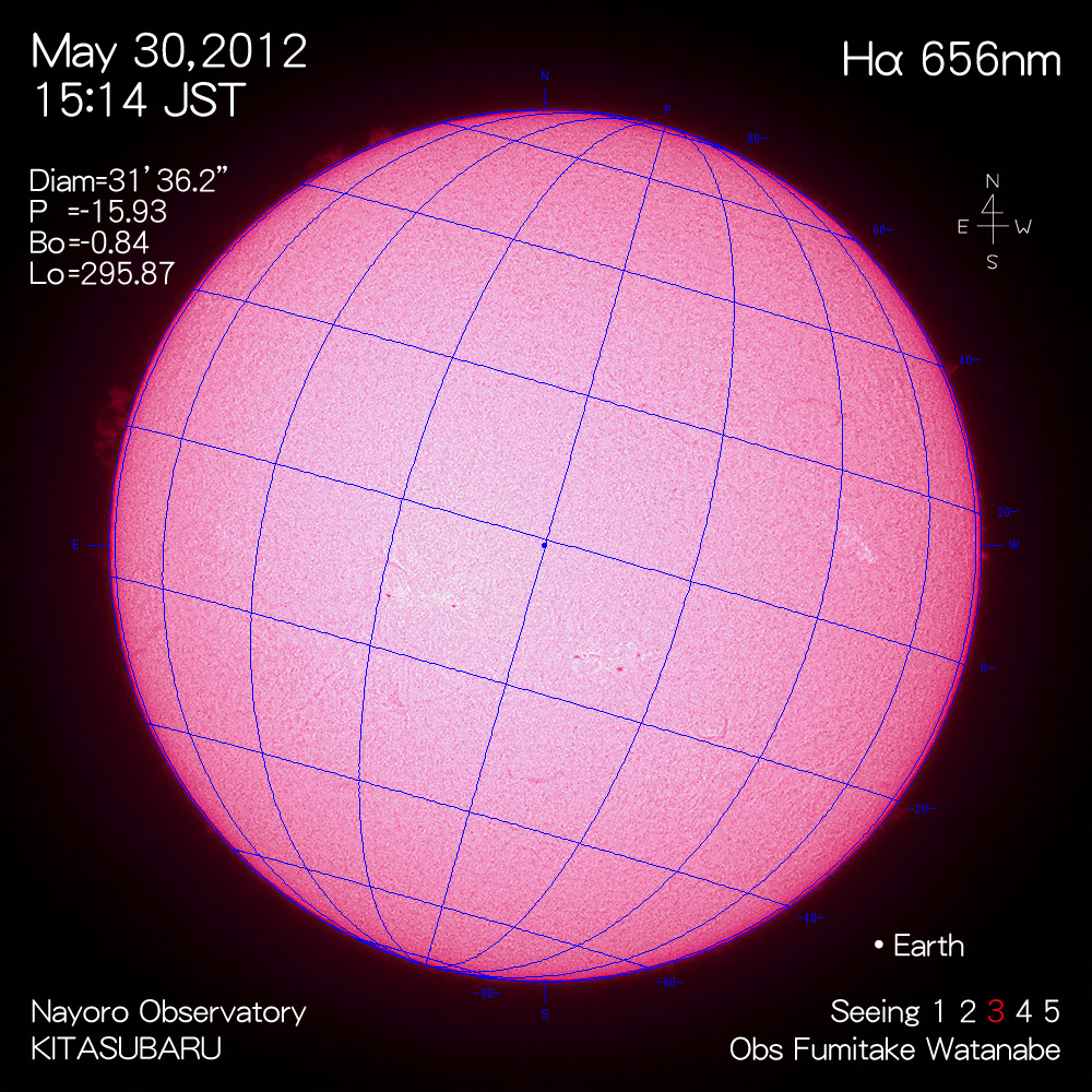 2012年5月30日Hα波長の太陽