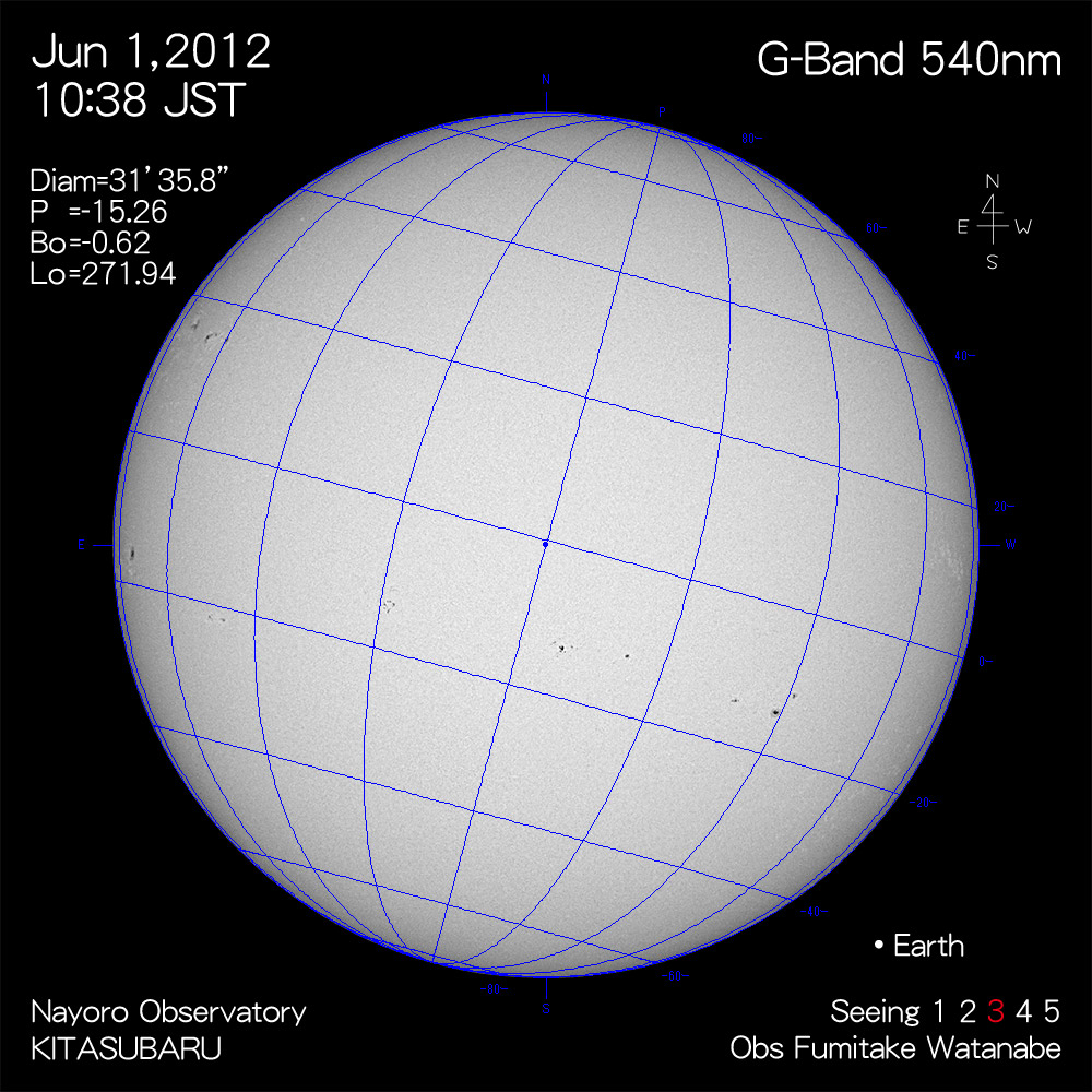 2012年6月1日540nm波長の太陽