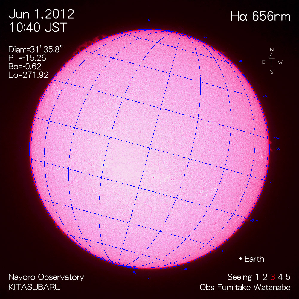 2012年6月1日Hα波長の太陽