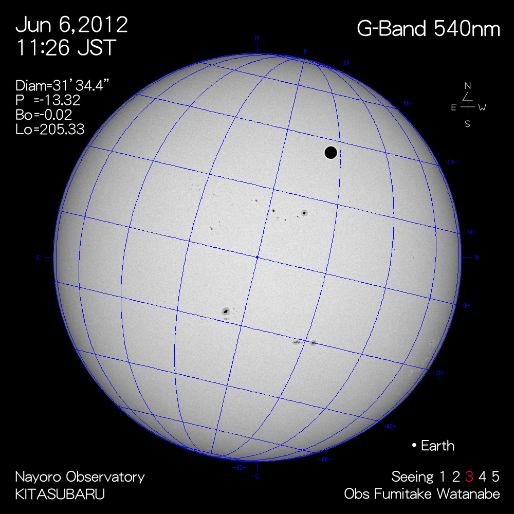 2012年6月6日540nm波長の太陽
