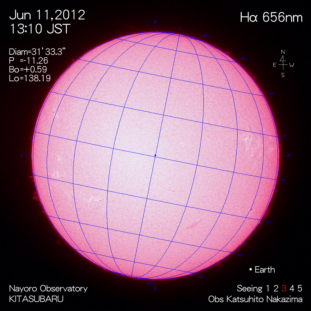 2012年6月11日Hα波長の太陽
