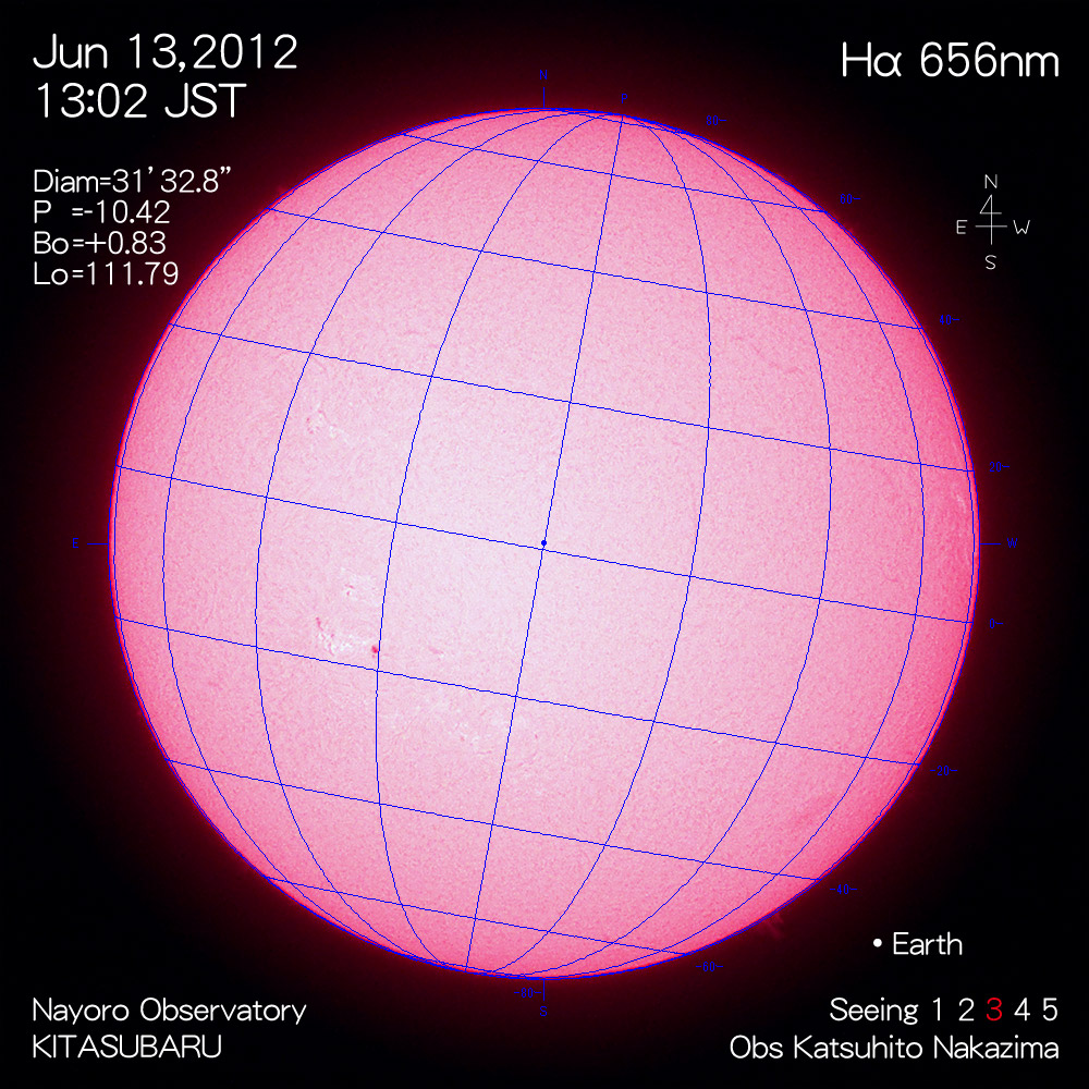 2012年6月13日Hα波長の太陽