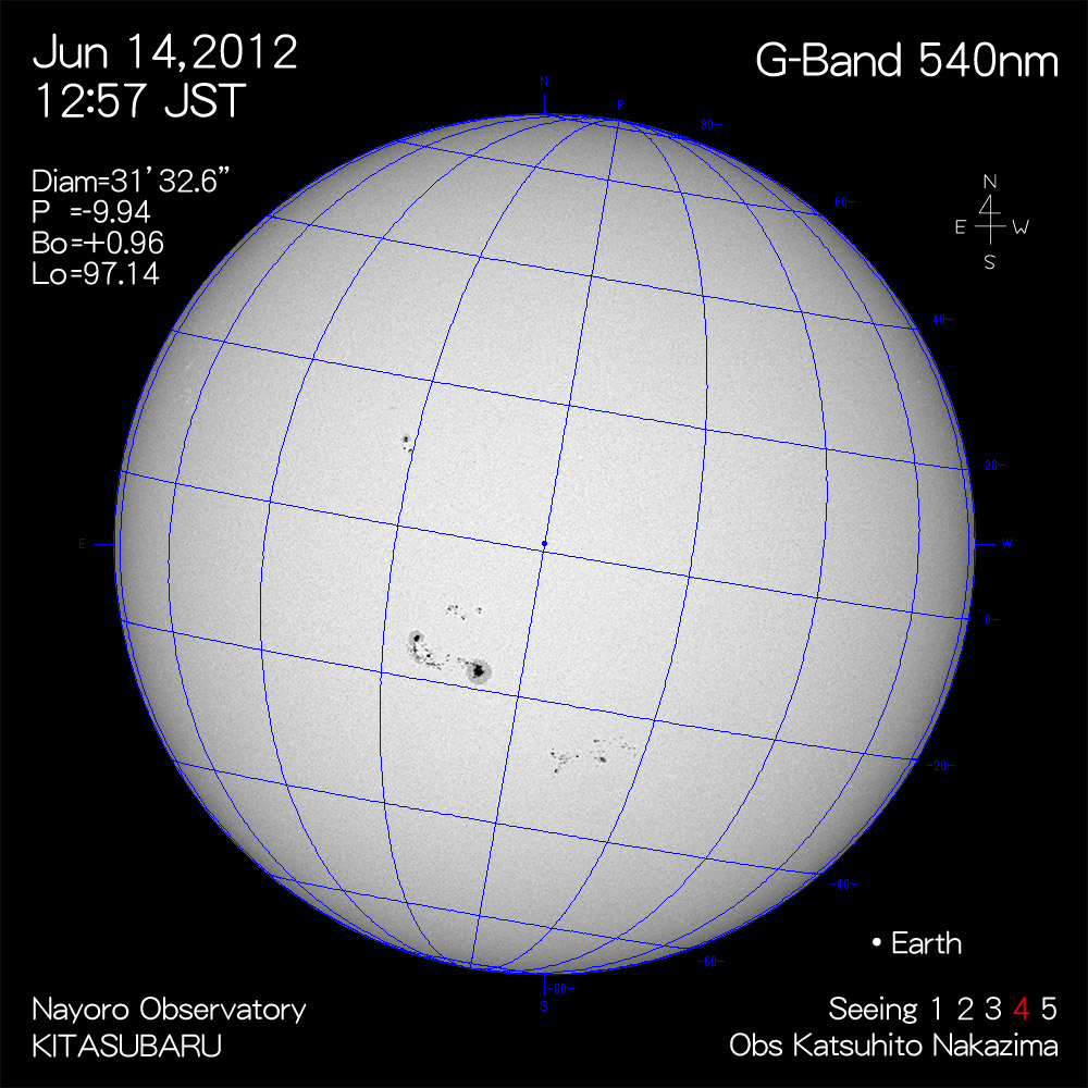 2012年6月14日540nm波長の太陽