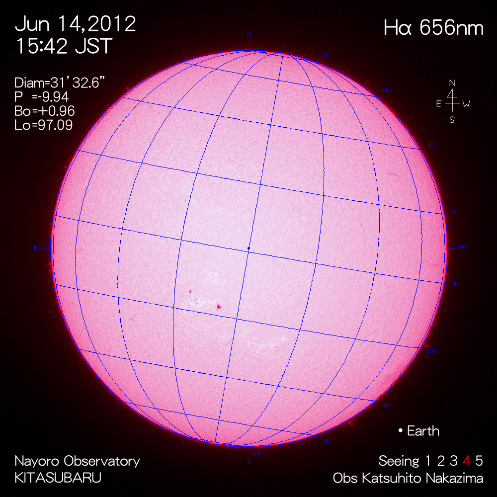 2012年6月14日Hα波長の太陽