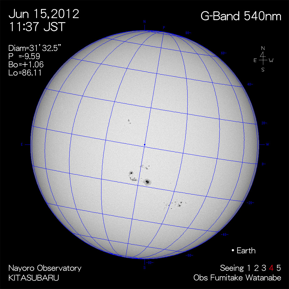 2012年6月15日540nm波長の太陽