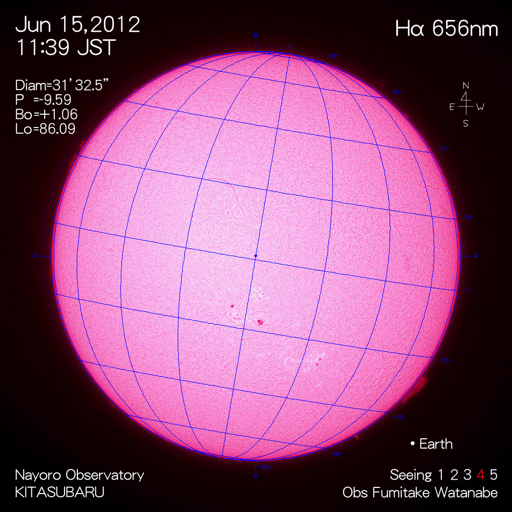 2012年6月15日Hα波長の太陽
