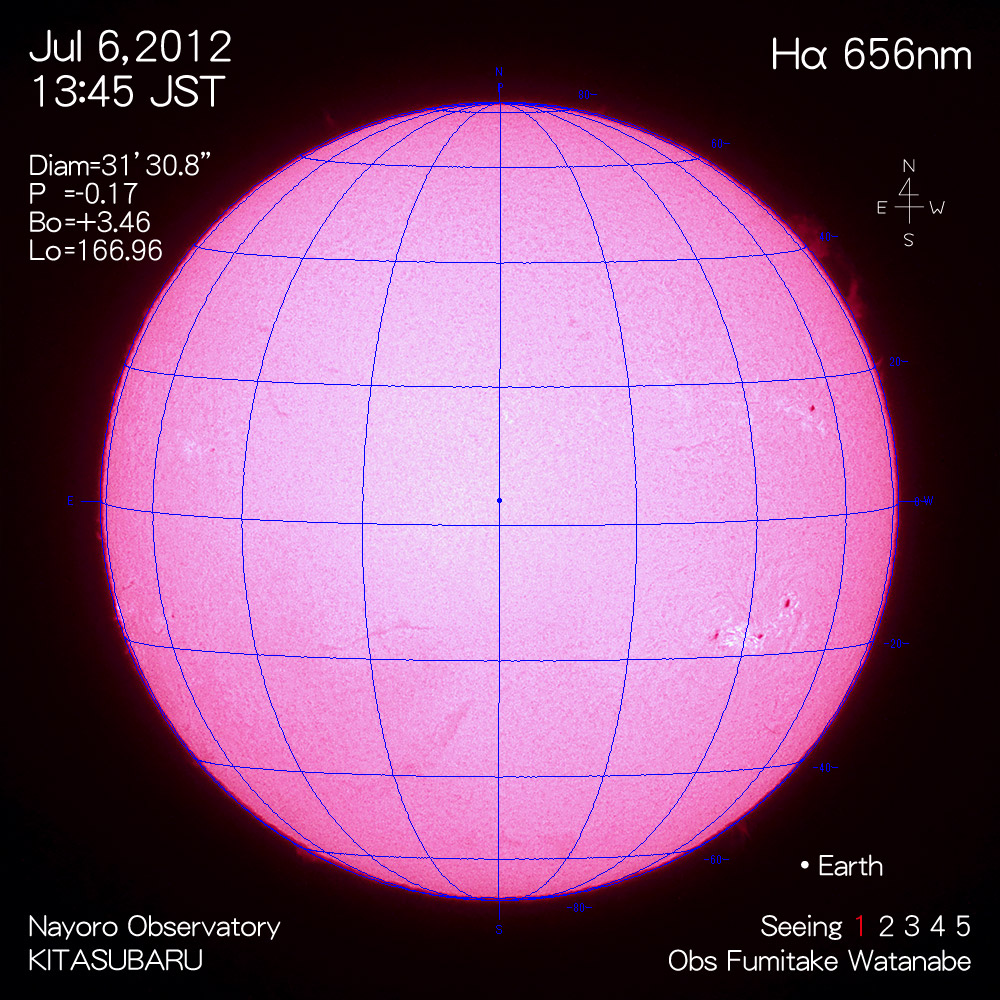2012年7月6日Hα波長の太陽