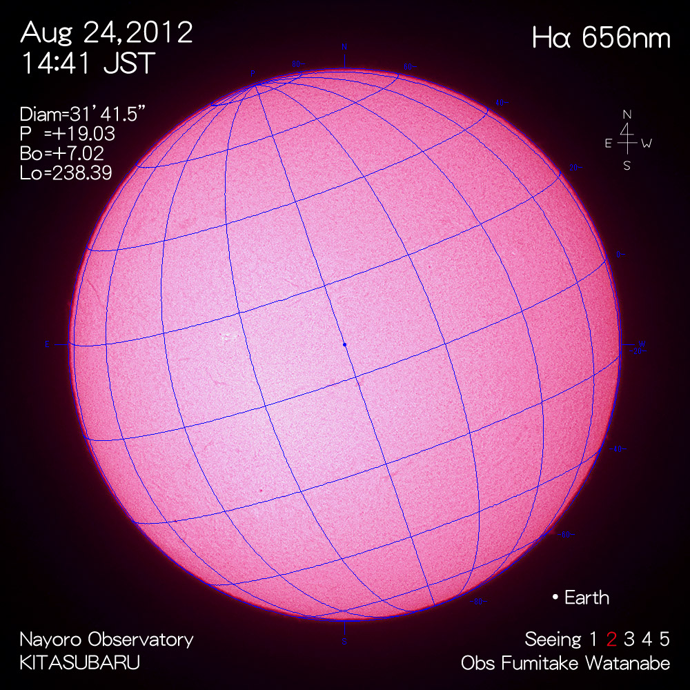 2012年8月24日Hα波長の太陽