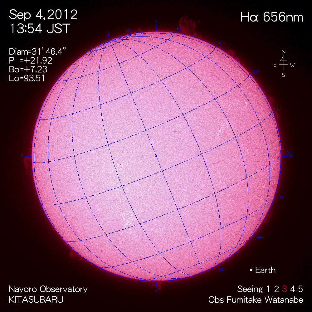 2012年9月4日Hα波長の太陽
