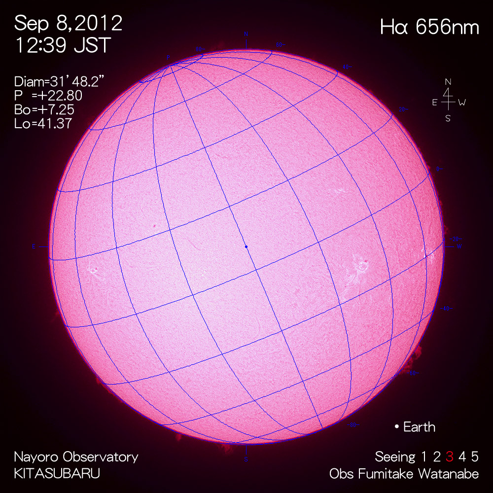 2012年9月8日Hα波長の太陽