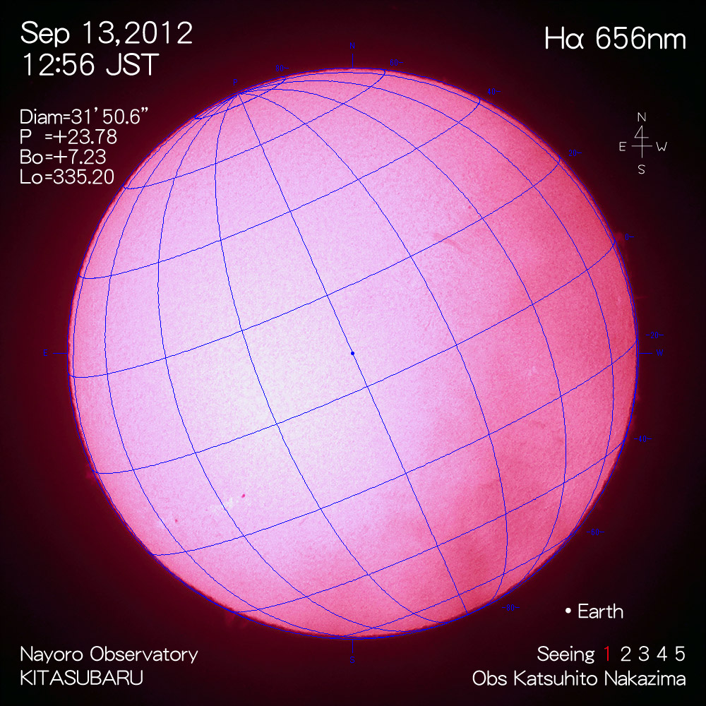 2012年9月13日Hα波長の太陽