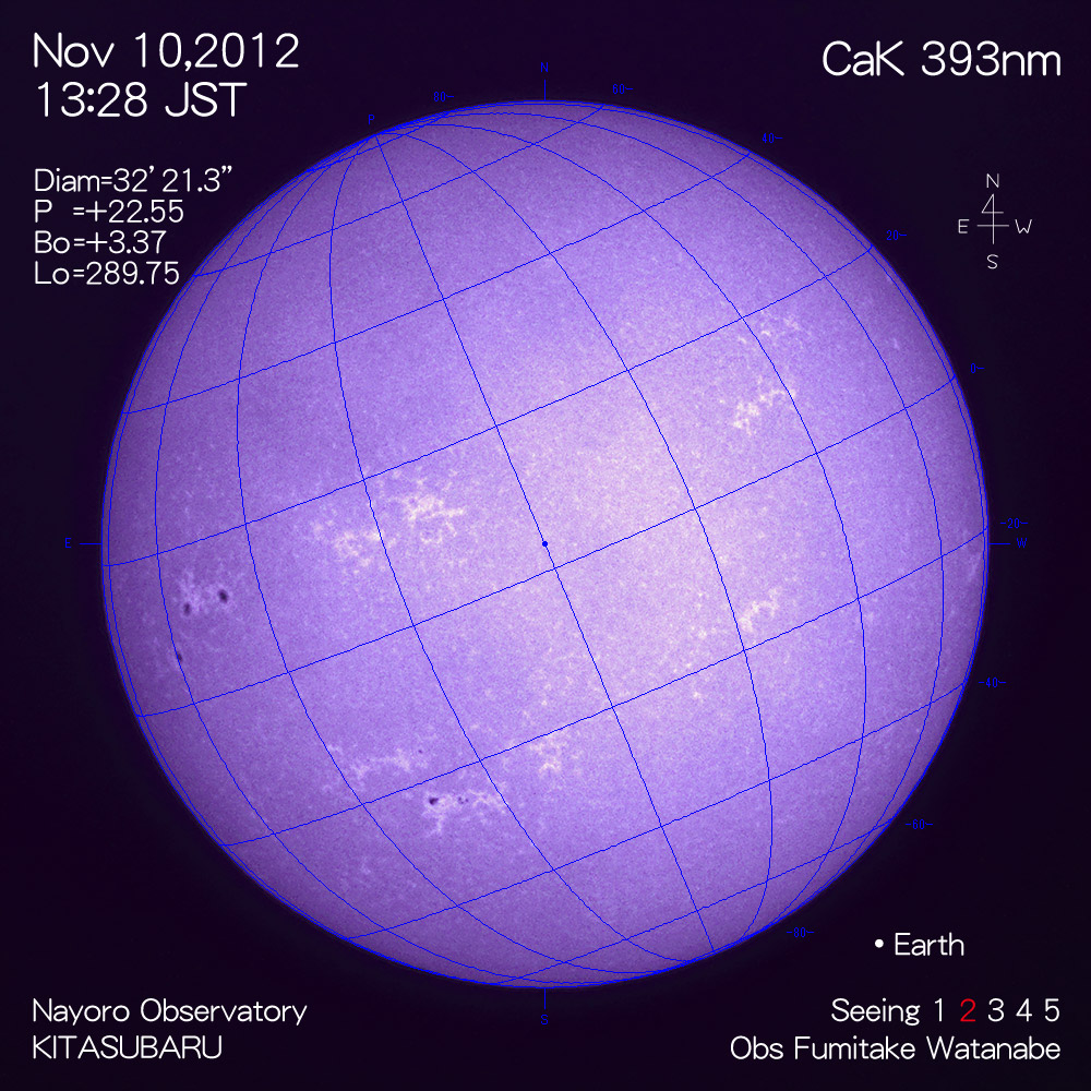 2012年11月10日CaK波長の太陽