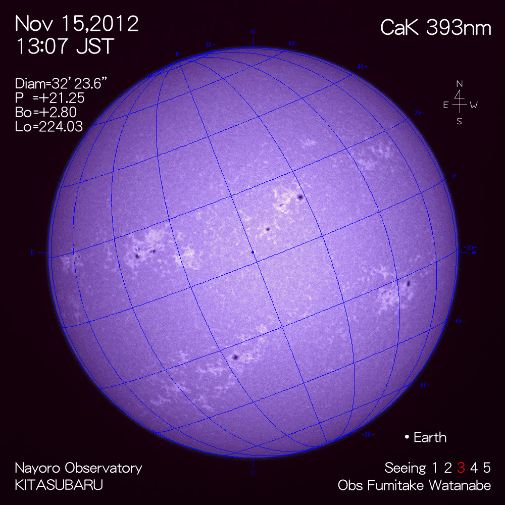 2012年11月15日CaK波長の太陽