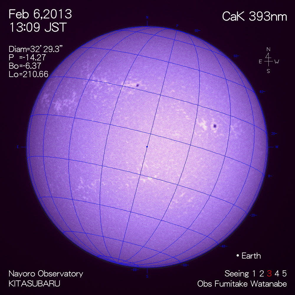 2013年2月6日CaK波長の太陽