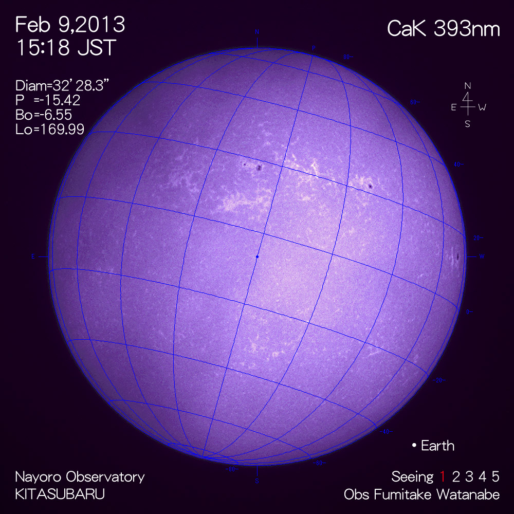 2013年2月9日CaK波長の太陽