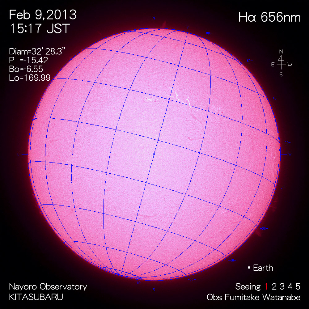 2013年2月9日Hα波長の太陽