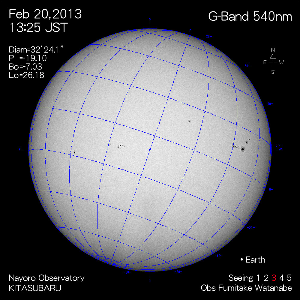 2013年2月20日540nm波長の太陽