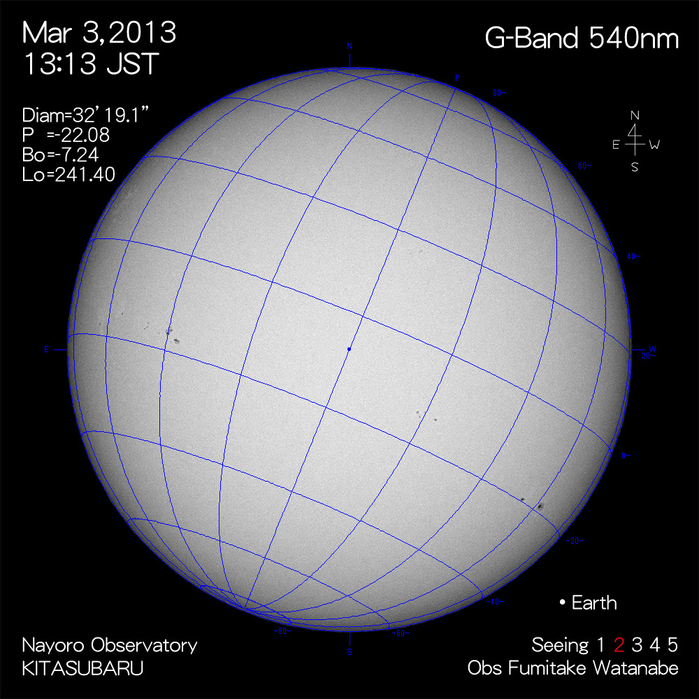 2013年3月3日540nm波長の太陽