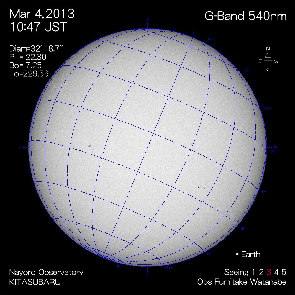 2013年3月4日540nm波長の太陽