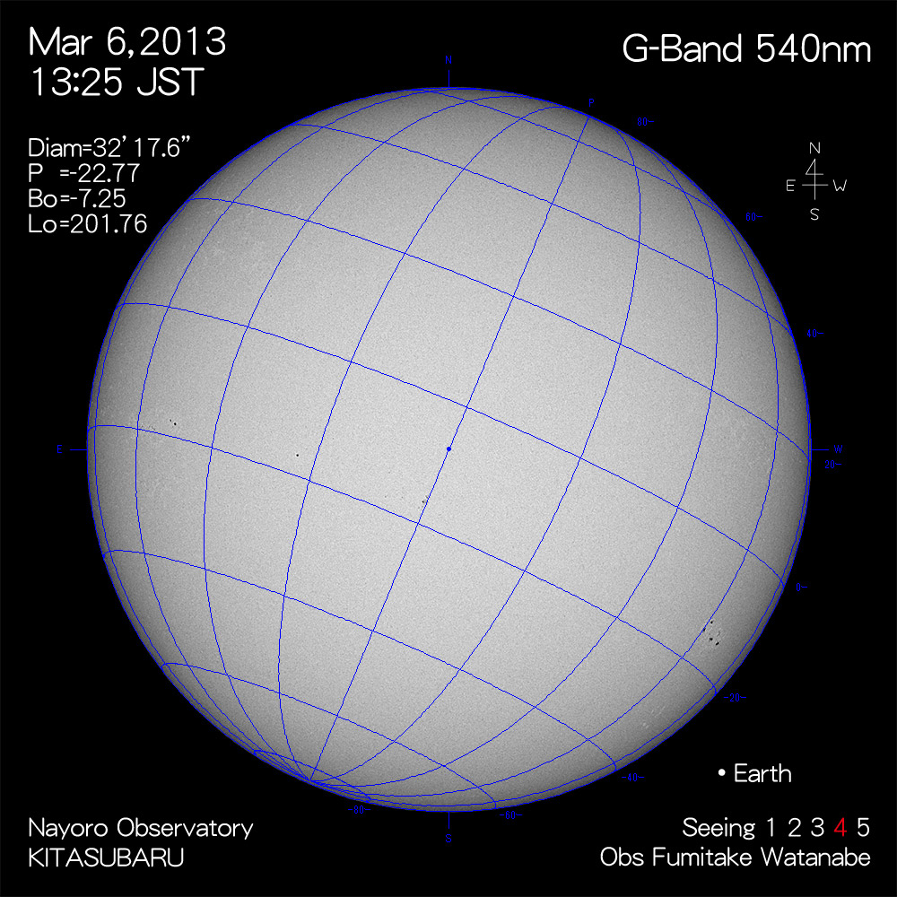 2013年3月6日540nm波長の太陽