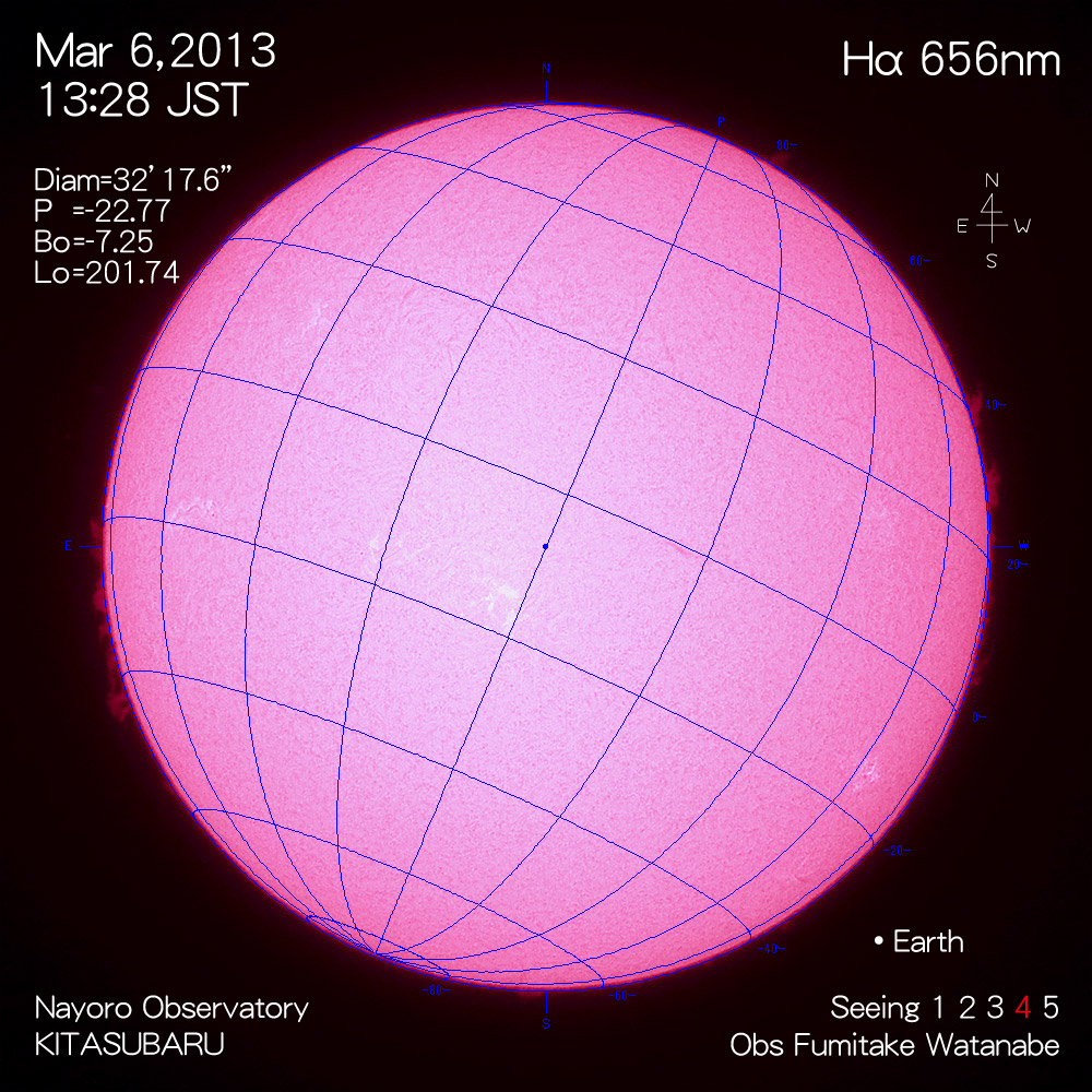 2013年3月6日Hα波長の太陽
