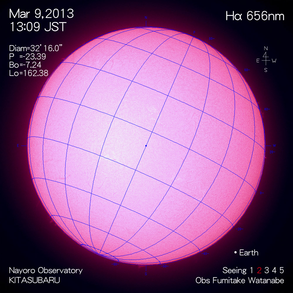 2013年3月9日Hα波長の太陽