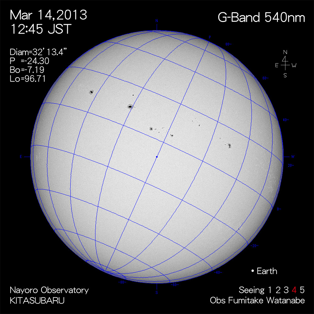2013年3月14日540nm波長の太陽
