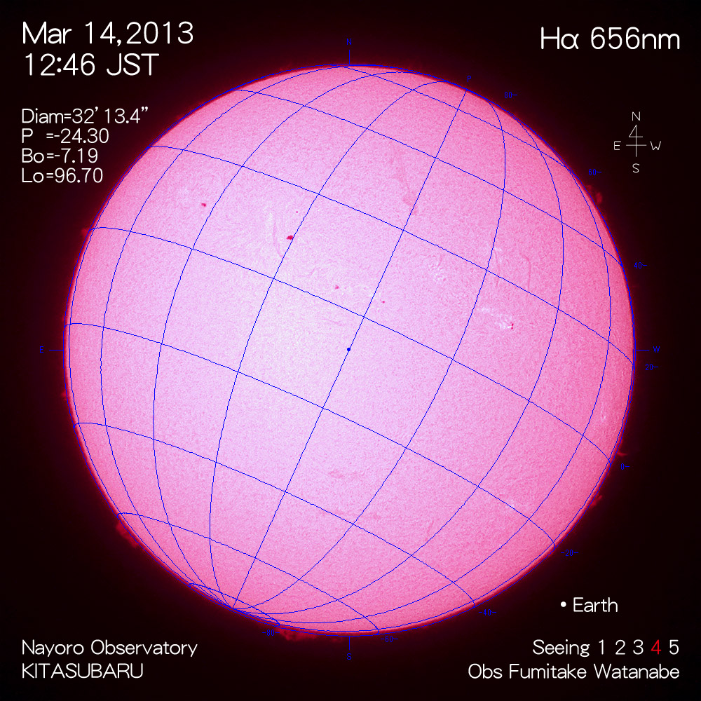 2013年3月14日Hα波長の太陽
