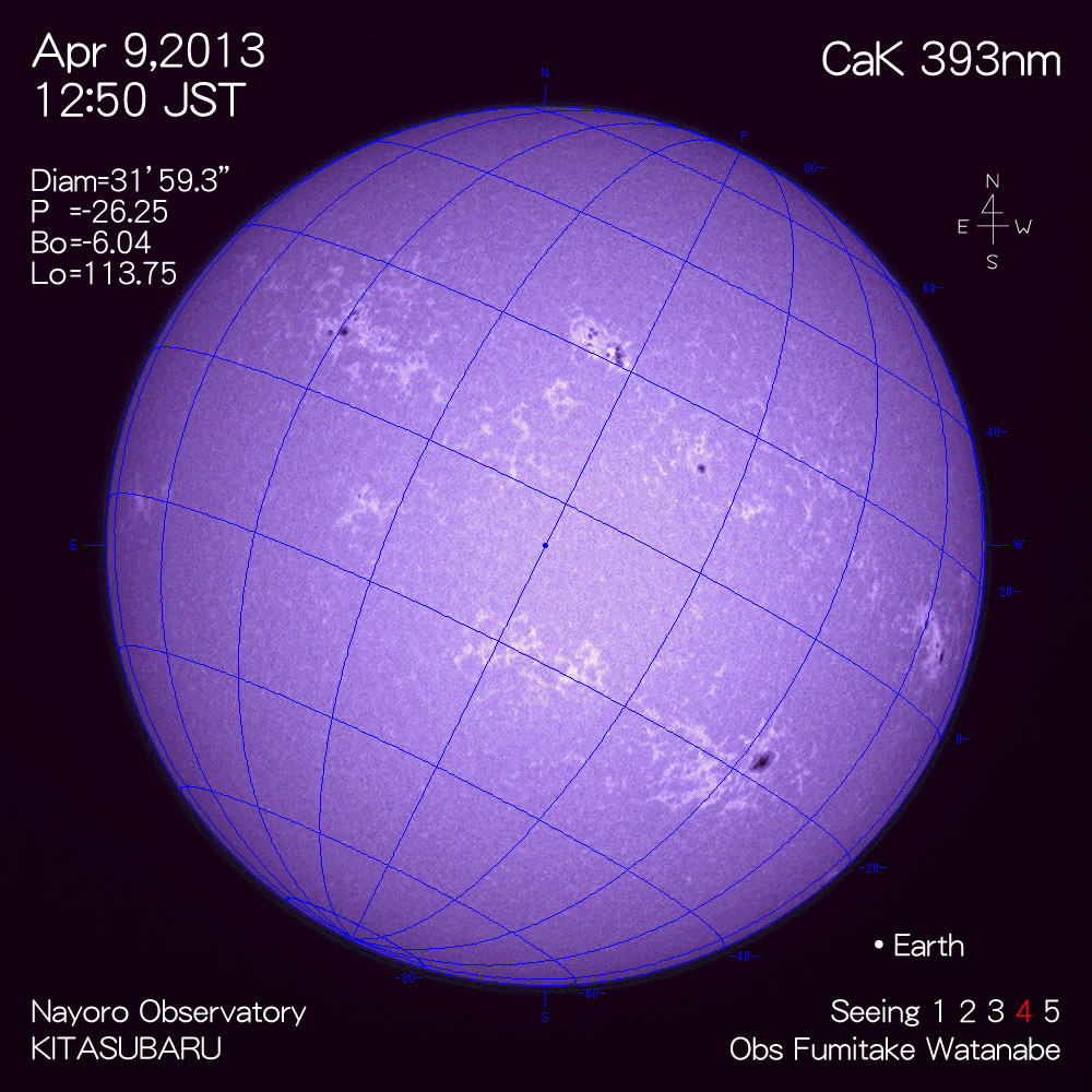 2013年4月9日CaK波長の太陽
