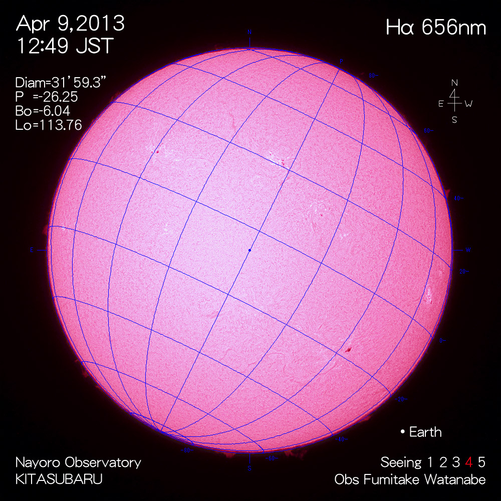 2013年4月9日Hα波長の太陽