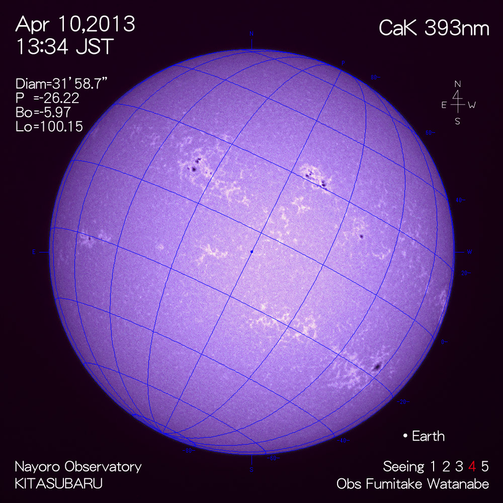 2013年4月10日CaK波長の太陽