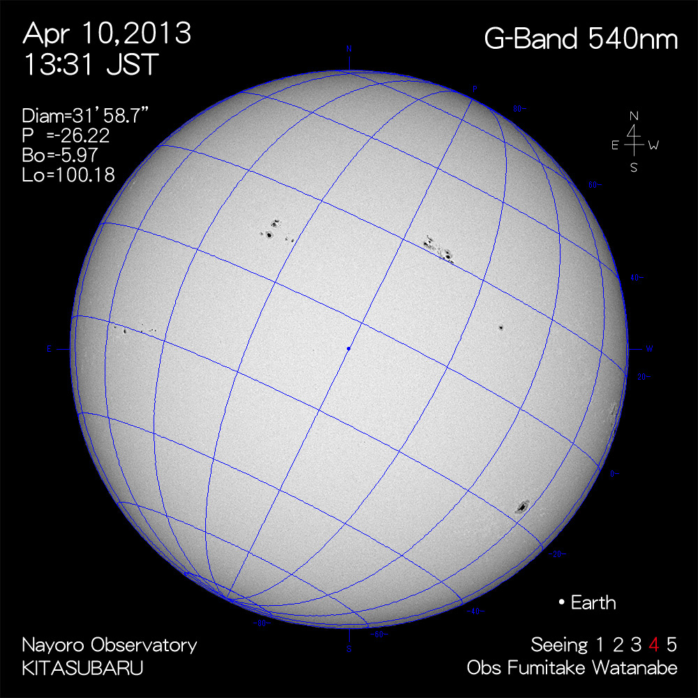 2013年4月10日540nm波長の太陽