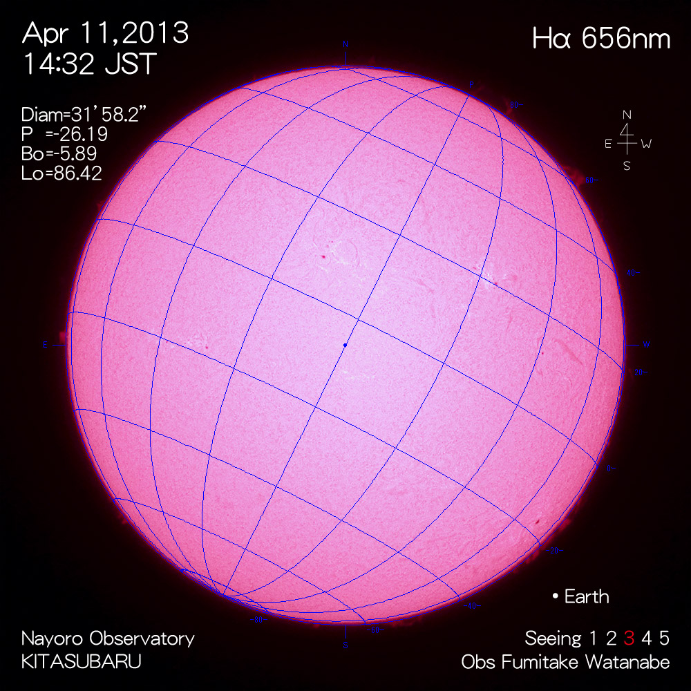 2013年4月11日Hα波長の太陽
