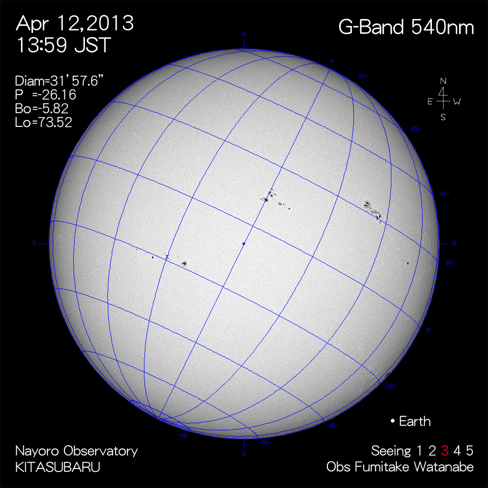 2013年4月12日540nm波長の太陽