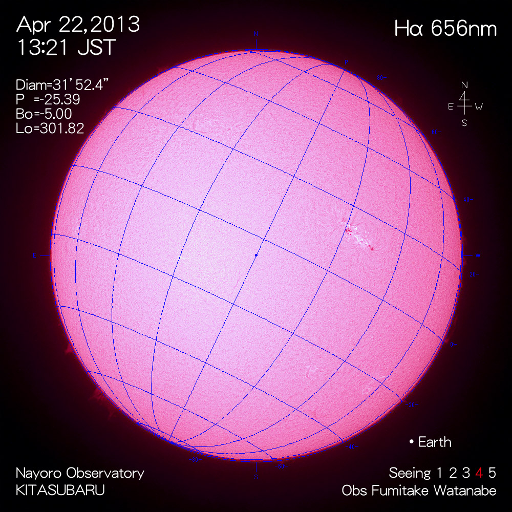 2013年4月22日Hα波長の太陽