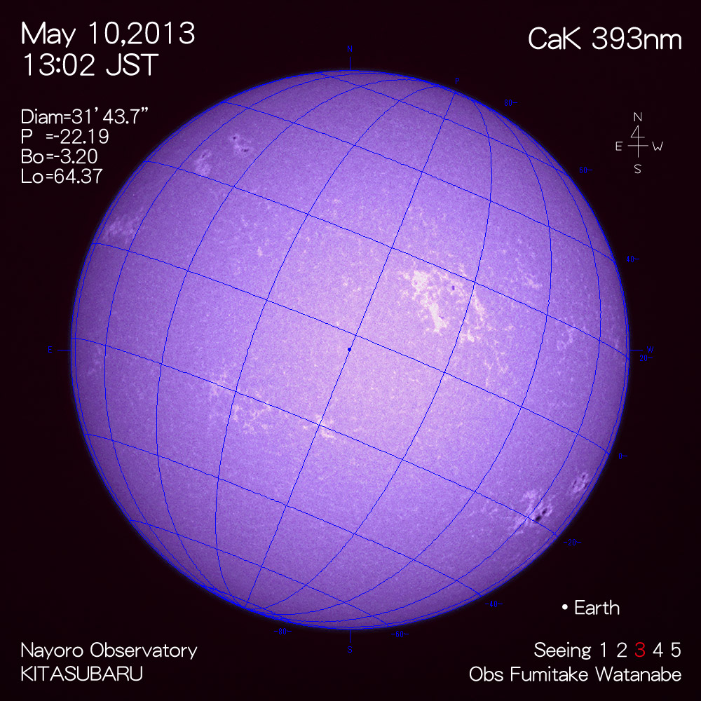 2013年5月10日CaK波長の太陽