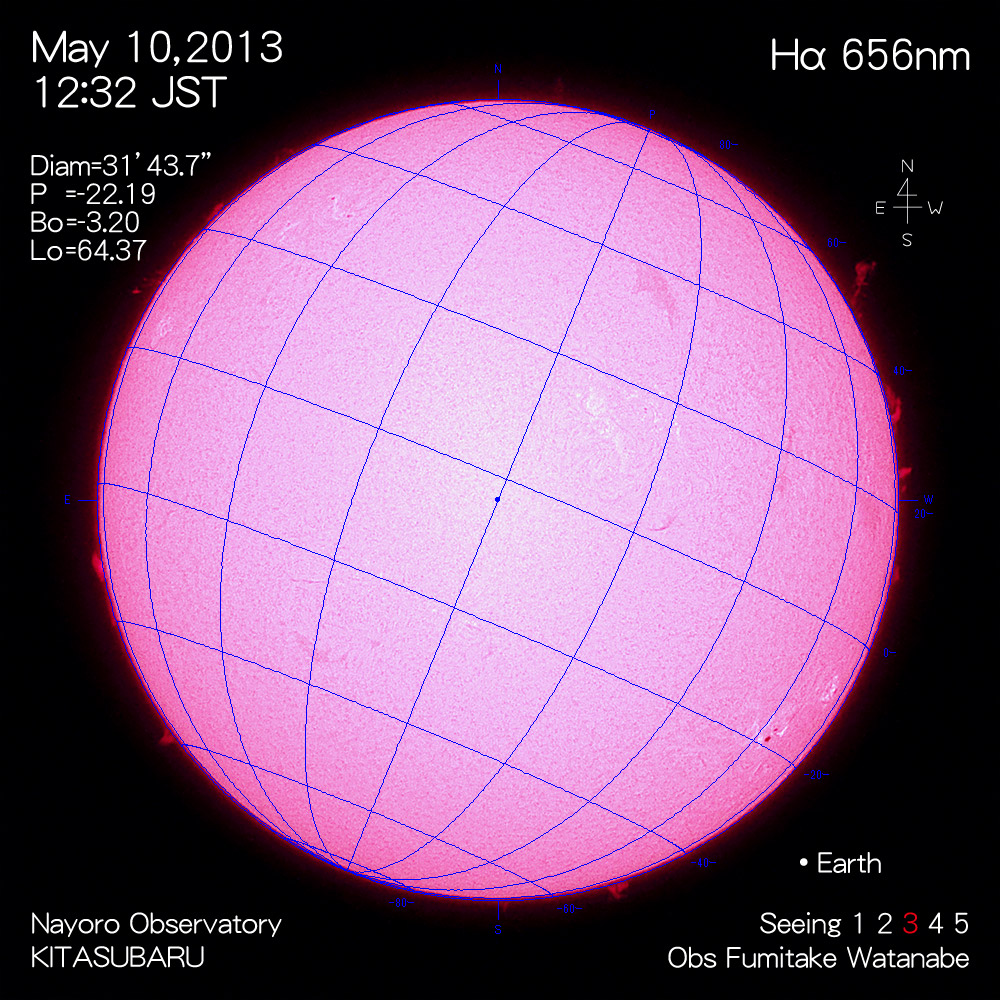 2013年5月10日Hα波長の太陽